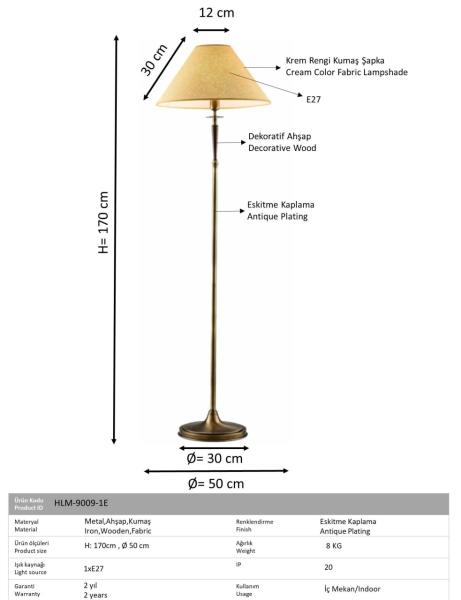 Eskitme Kaplama Lambader AVONNİ-HLM-9009-1E