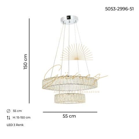 Esse 55+30luk Avize Krom