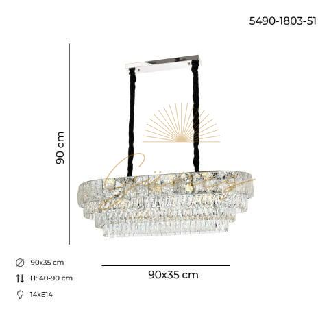 Bilge 90*35 Klasik Avize Krom