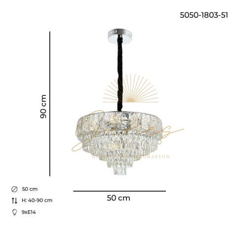 Bilge 50lik Klasik Avize Krom