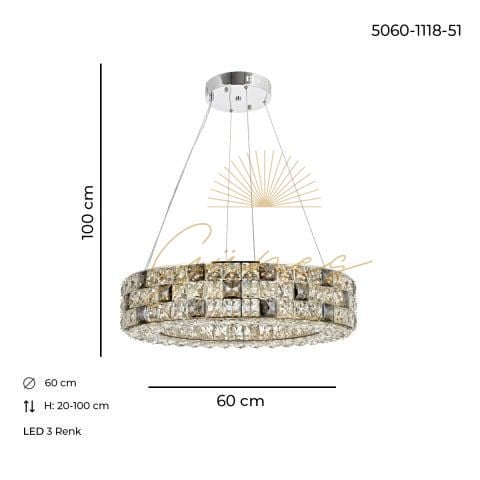 Arin 60lık Avize Krom