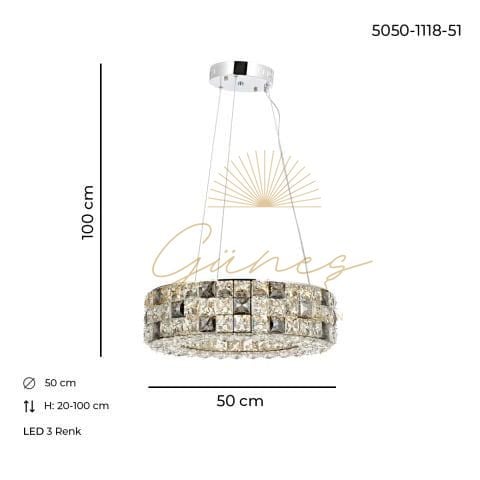 Arin 50lik Avize Krom