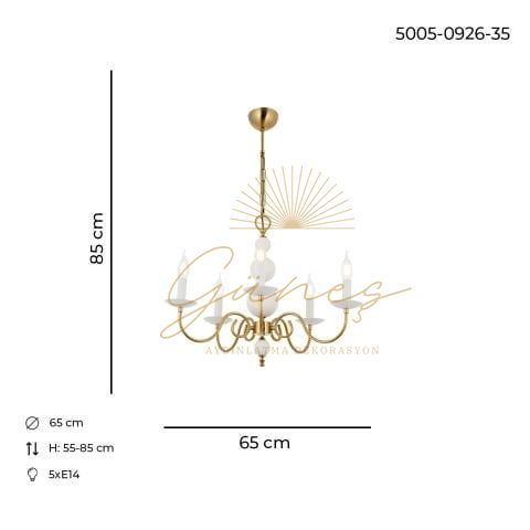 Argun 10lu Klasik Avize Beyaz