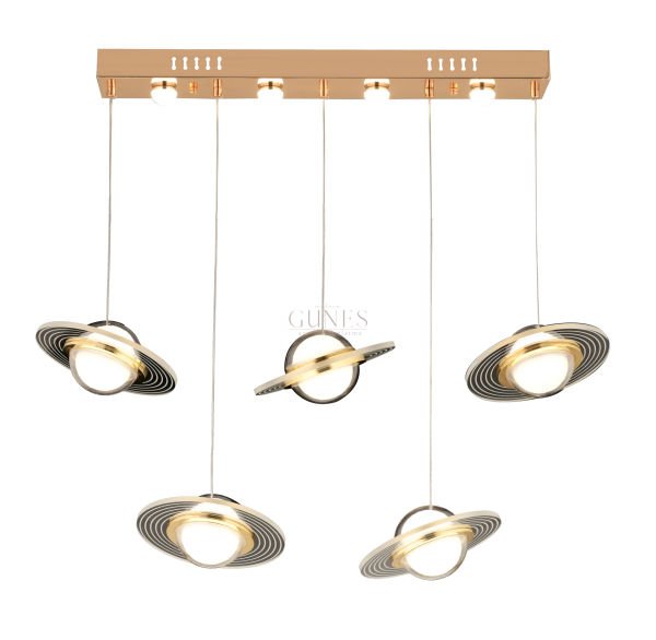 PV-141 GOLD 5Lİ SIRALI LED AVİZE