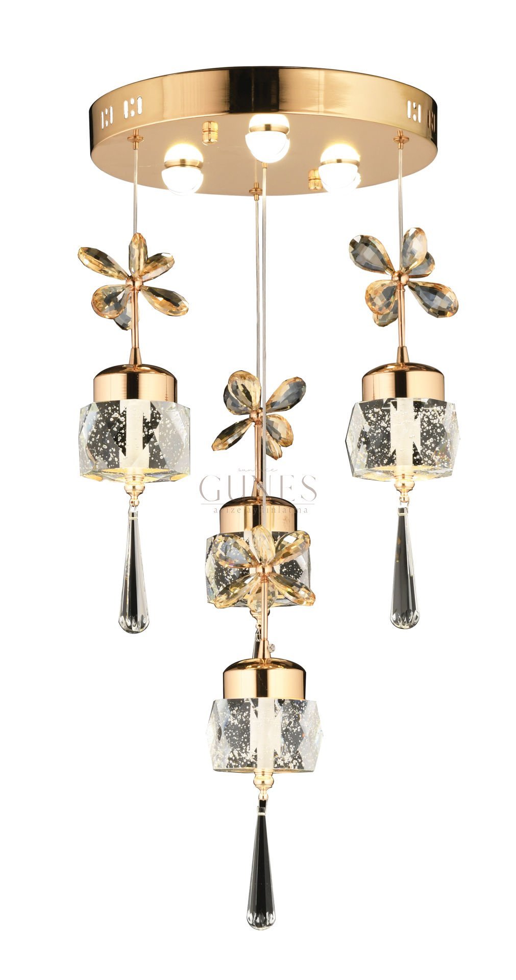 ÖZMER PV-142 GOLD 4LÜ SARKIT LED AVİZE