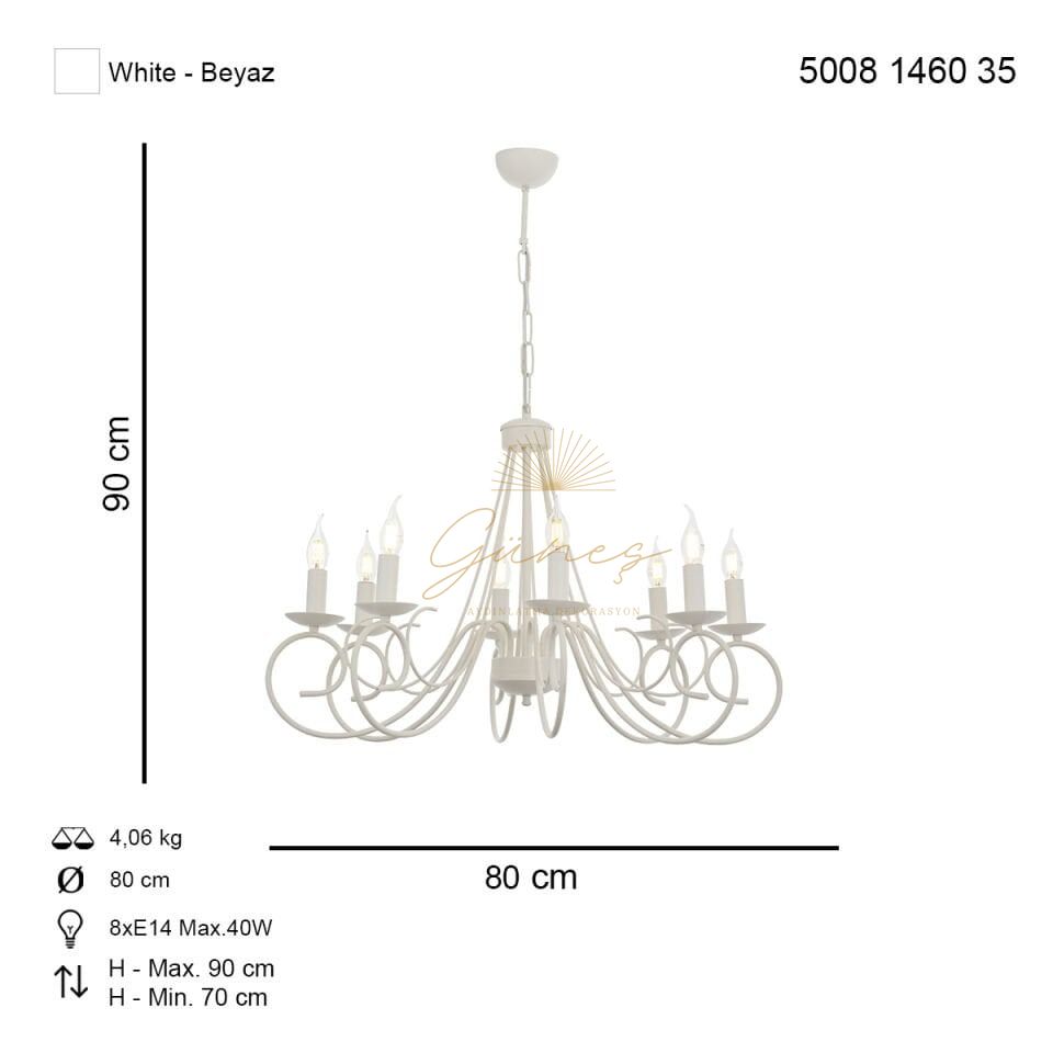 Slia 8 li Modern Avize Beyaz