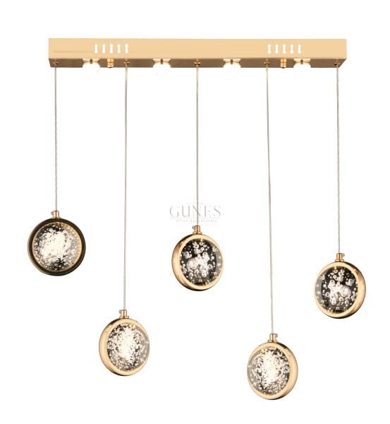ÖZMER AD-085 GOLD 5Lİ SIRALI LED AVİZE