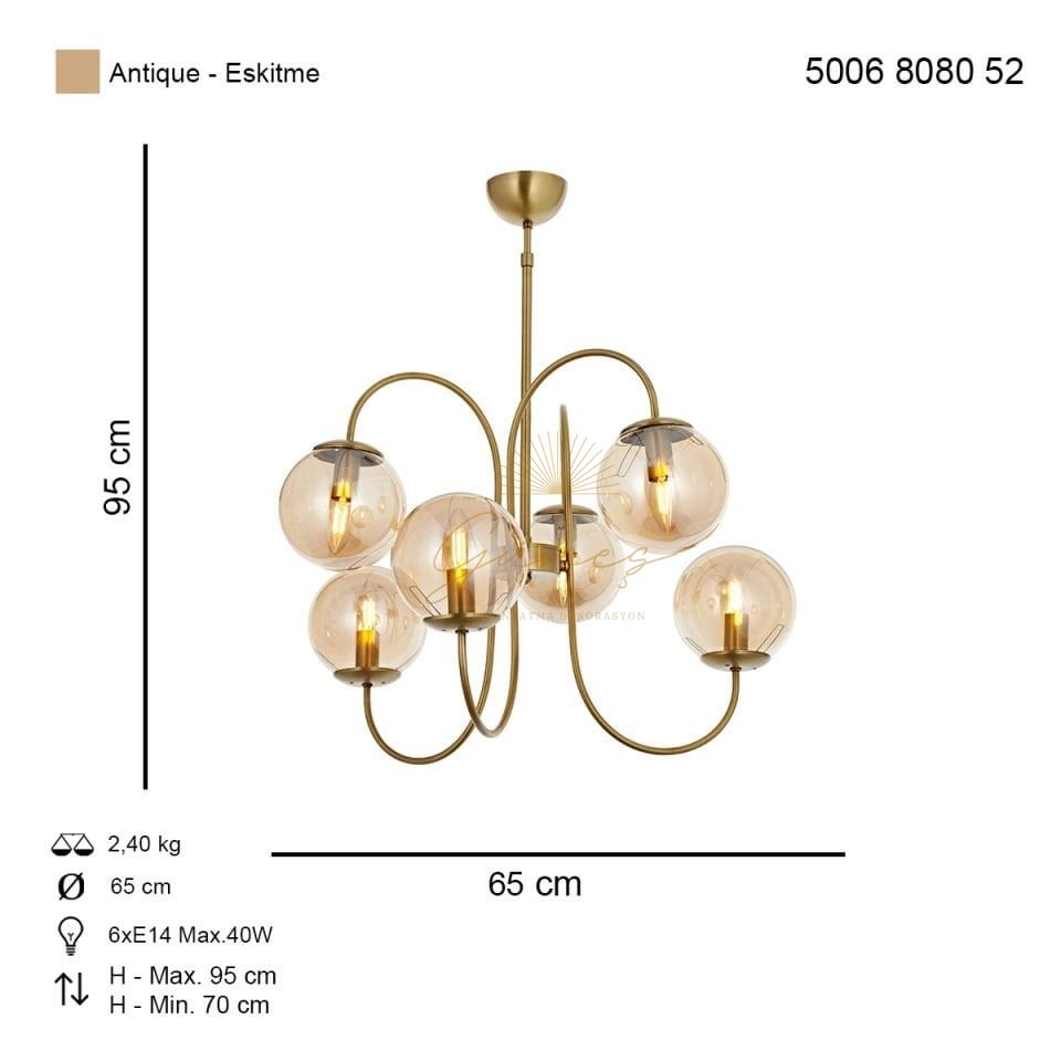 Sınır 6 lı Modern Avize Eskitme