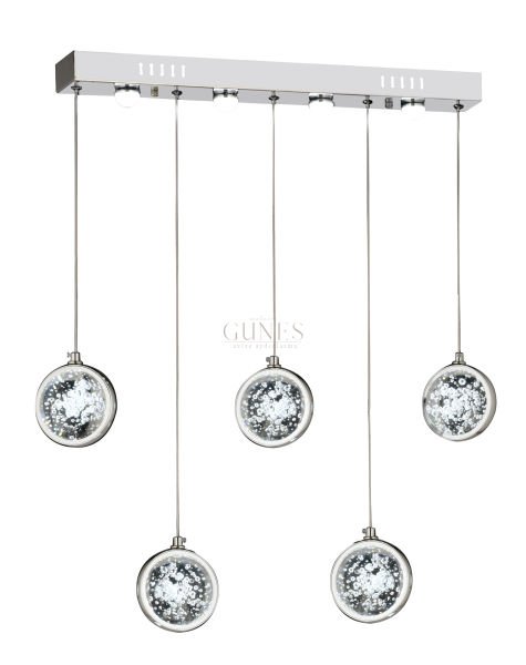 ÖZMER AD-085 KROM 5Lİ SIRALI LED AVİZE