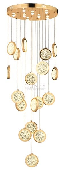 ÖZMER AD-090 GOLD 18Lİ SARKIT LED AVİZE
