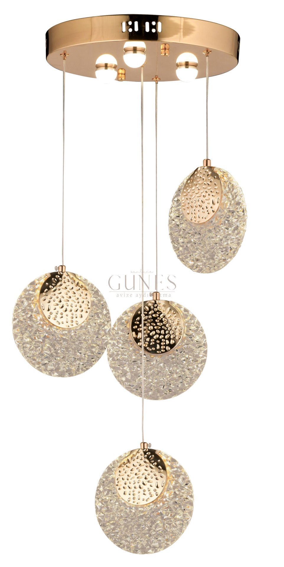 ÖZMER AD-091 GOLD 4LÜ SARKIT LED AVİZE