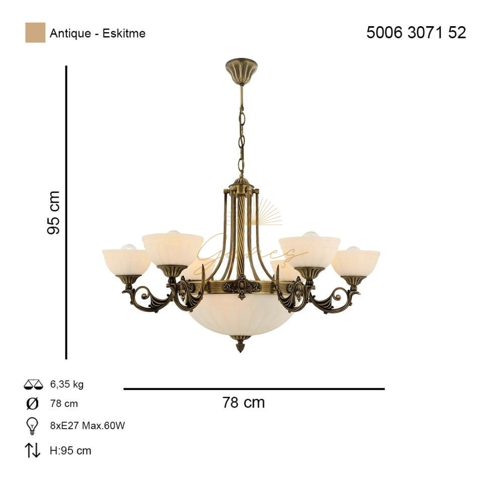 Mass 6 lı Avize Eskitme