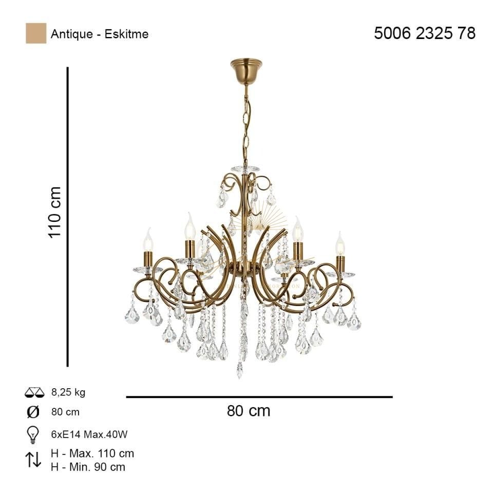 Lilya 12 li Avize Sarı