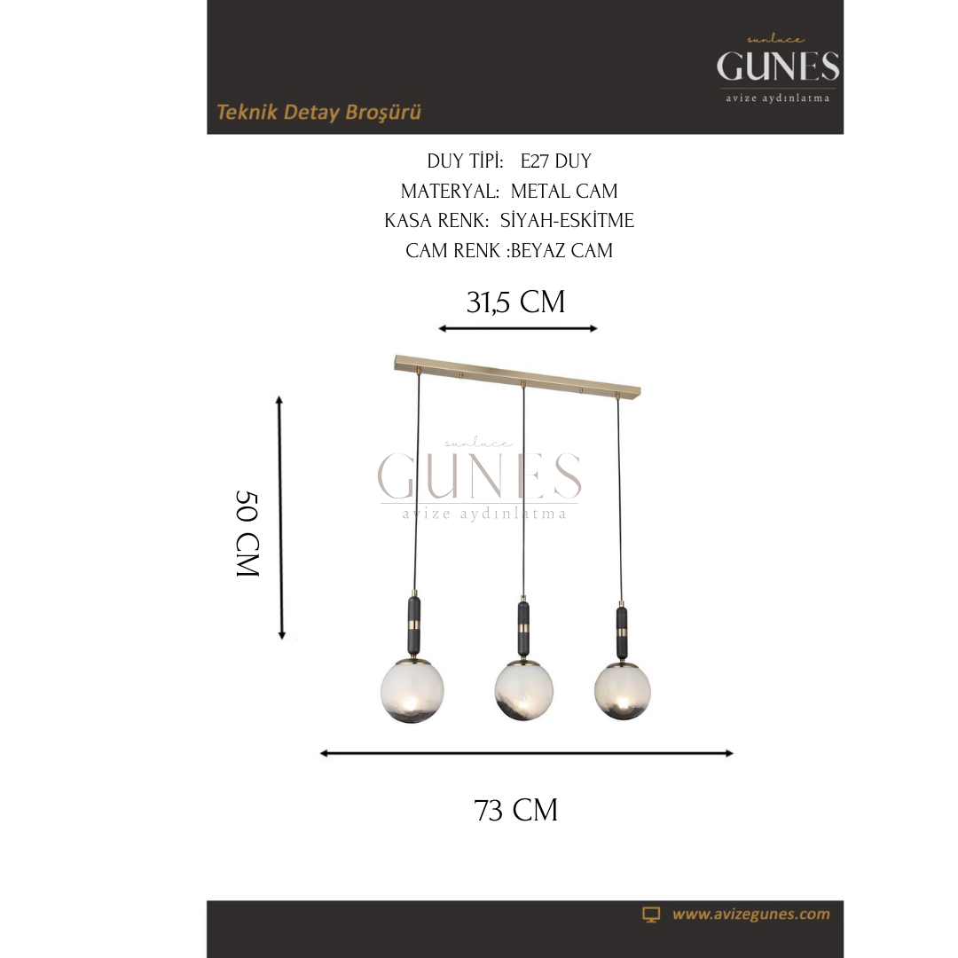 Aytaç Lucea Antra 3 lü Avize