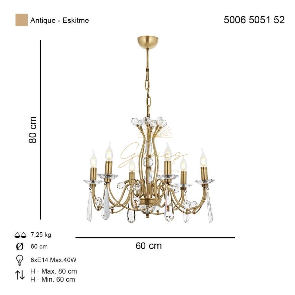 Leydi 6 lı Avize Eskitme