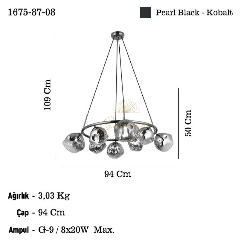 LAKE 8 LI KOBALT AVİZE 8XG9