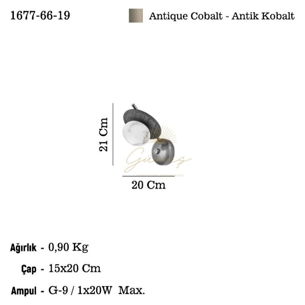 ALABA TEKLI ANTİK KOBALT APLIK 1XG9