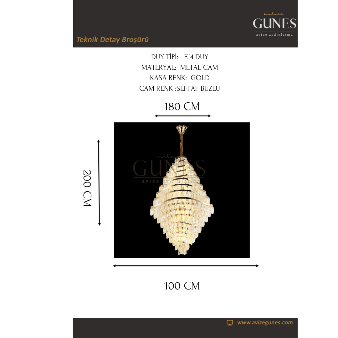 Aytaç Lucea Anemon 100 lük Kristal Avize