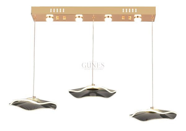 ÖZMER AD-097 GOLD 3LÜ SIRALI LED AVİZE