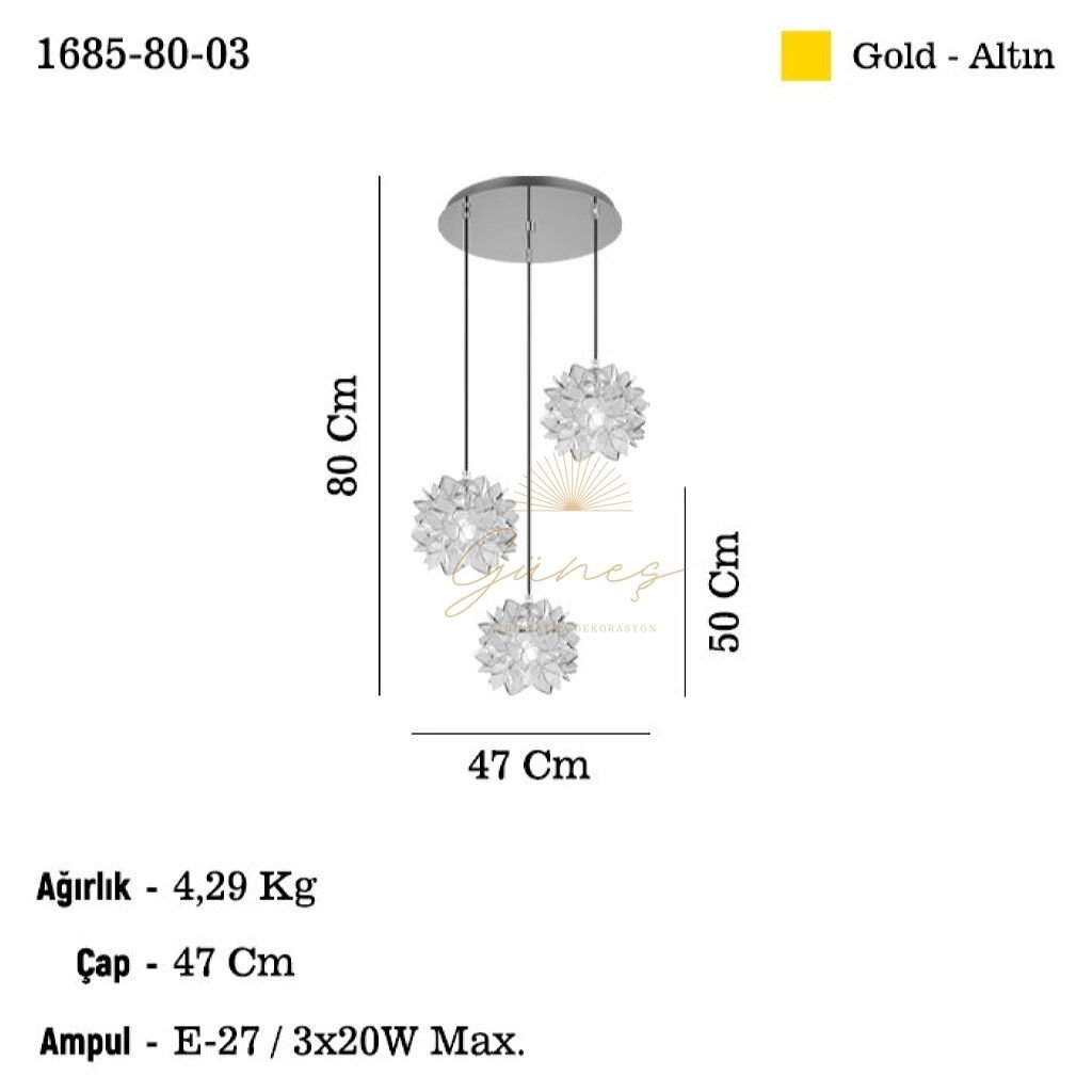 ROZERA 3 LU ALTIN 3 LU AVIZE 3XE27