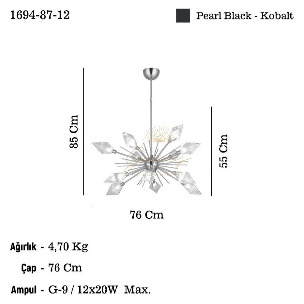 RUMBA 6+6 KOBALT AVİZE 12XG9