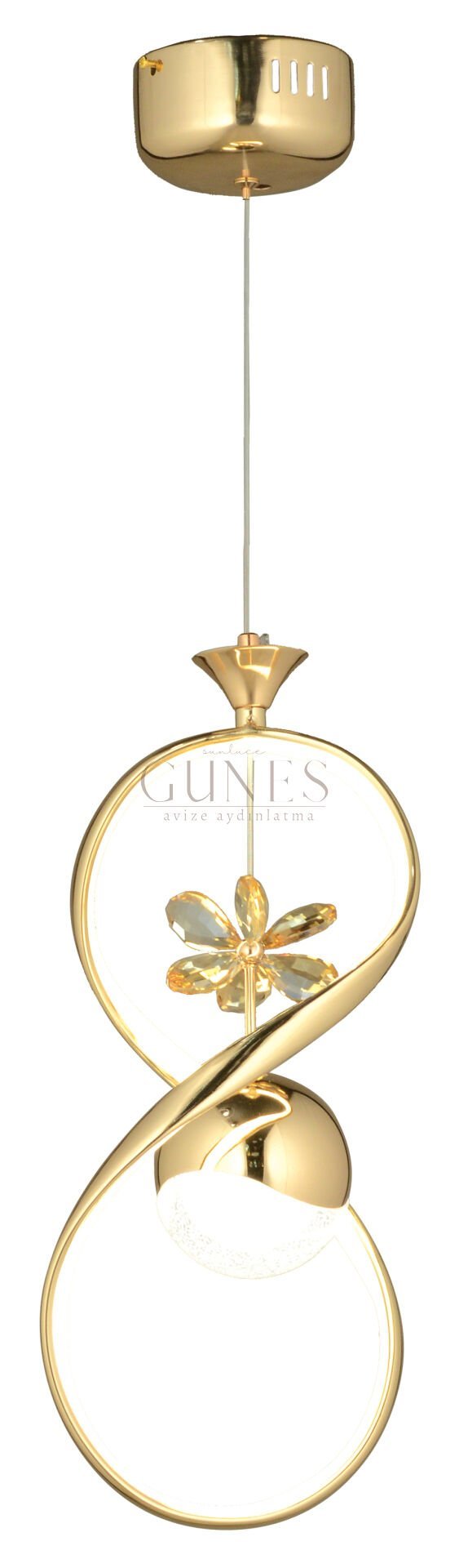 ÖZMER AD-016 GOLD TEKLİ SARKIT LED AVİZE