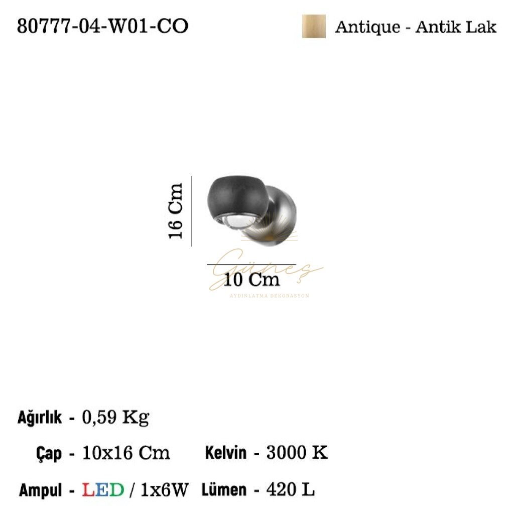 CANNA TEKLI LEDLI APLIK 3000K 1X6W