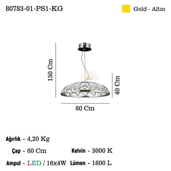 PELLINO LEDLI K.BOY ALTIN AVIZE 3000K 64W