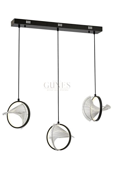 Siyah Boyalı Modern Avize AVONNI AV-1907-3Y-BSY