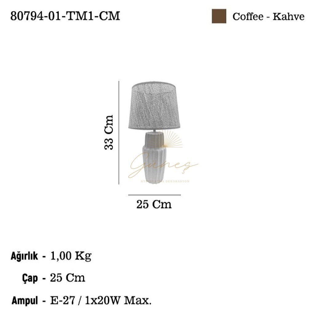 OLIMPIA 01 O.BOY KREM MASA LAMBASI 1XE27