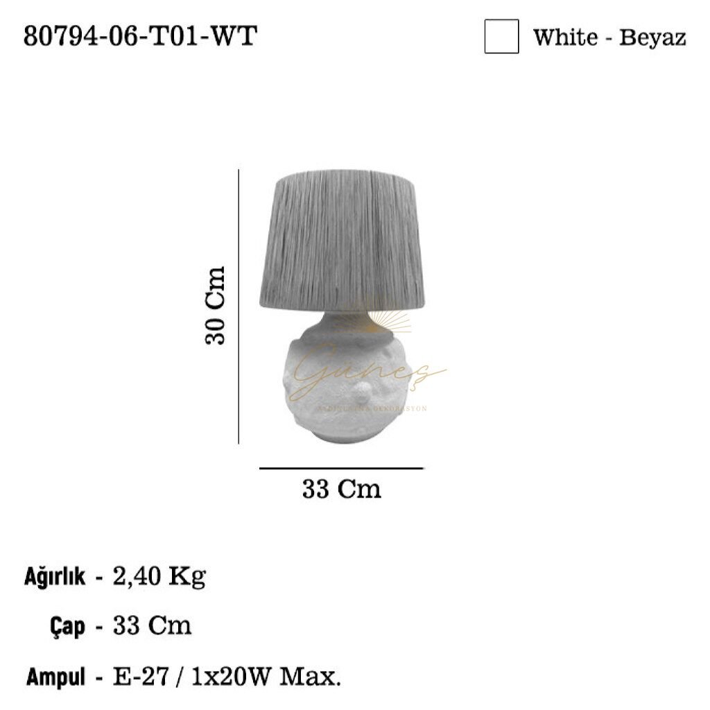 OLIMPIA 06 BEYAZ MASA LAMBASI 1XE27