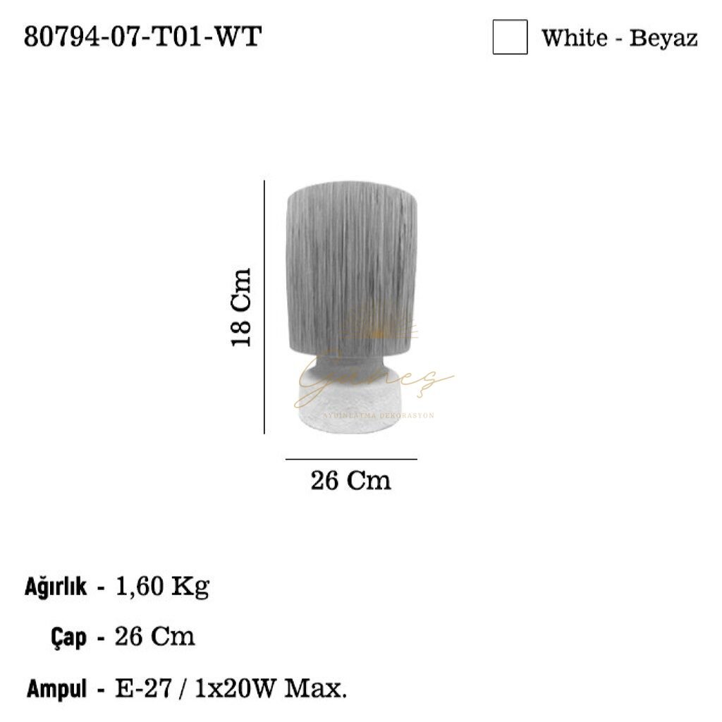 OLIMPIA 07 BEYAZ MASA LAMBASI 1XE27