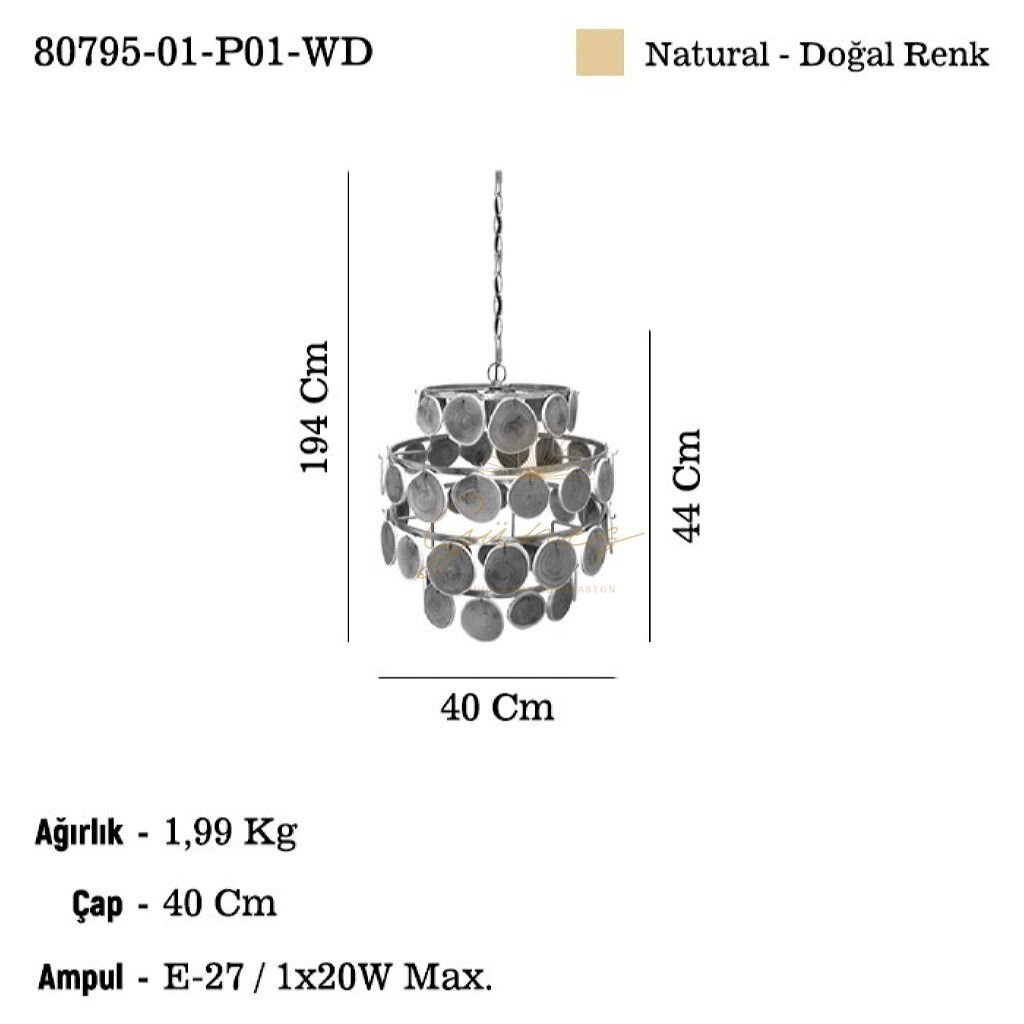 LAPENA AHŞAP AVIZE 1XE27