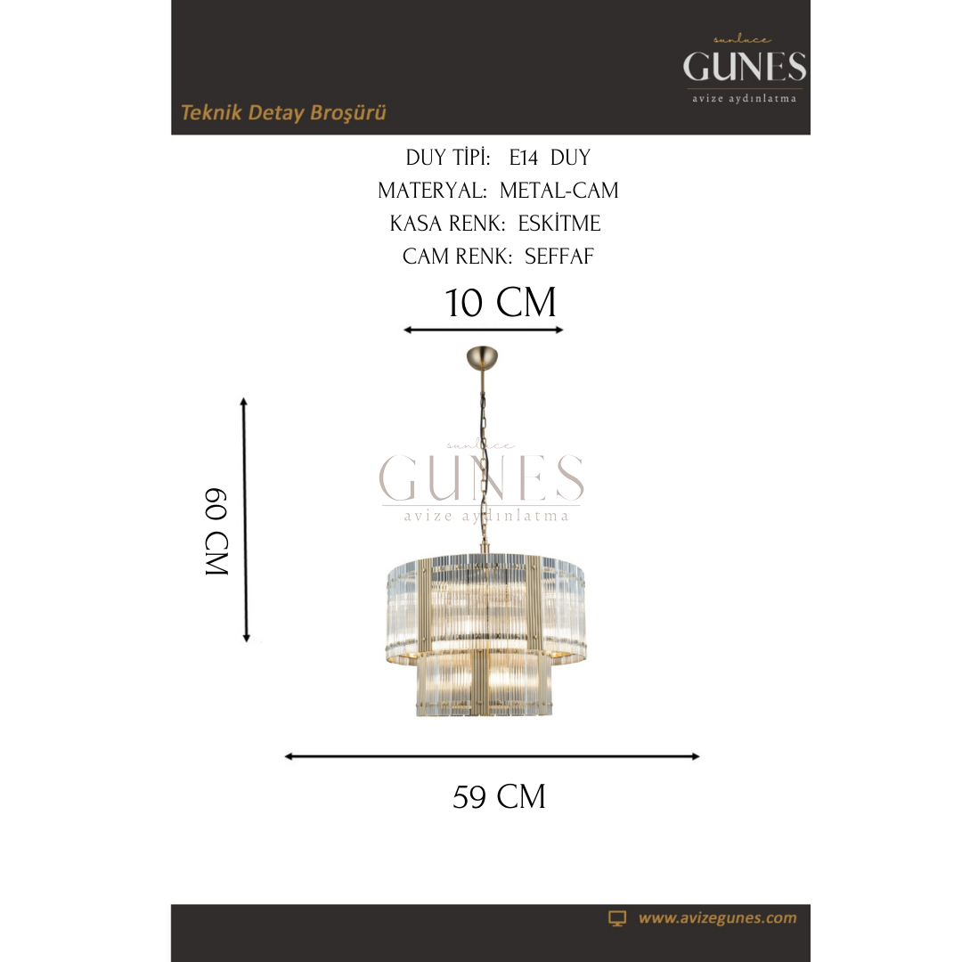 AYTAÇ LUCEA ESTEPONA Q60+Q40 ANTIK LAK AVİZE 24XE14