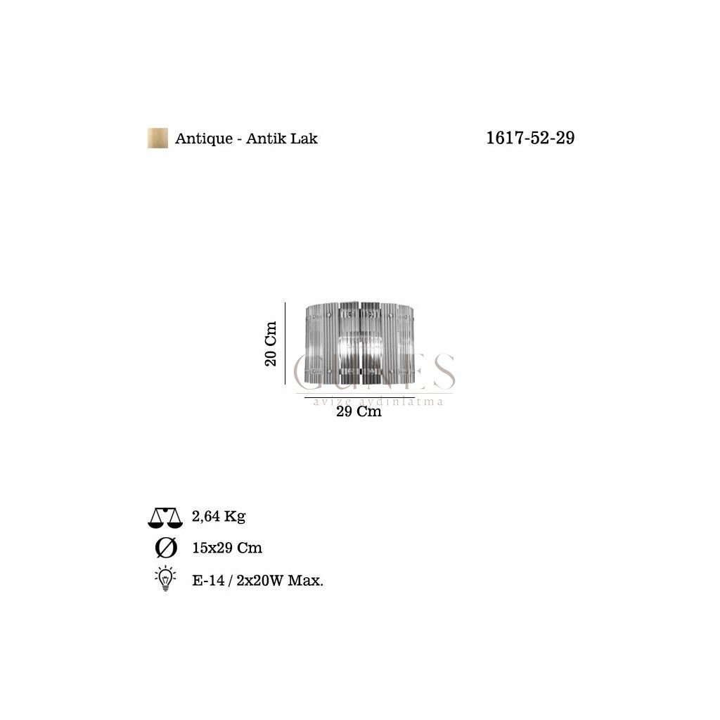 AYTAÇ LUCEA ESTEPONA 2 LI ANTIK LAK APLİK 2XE14