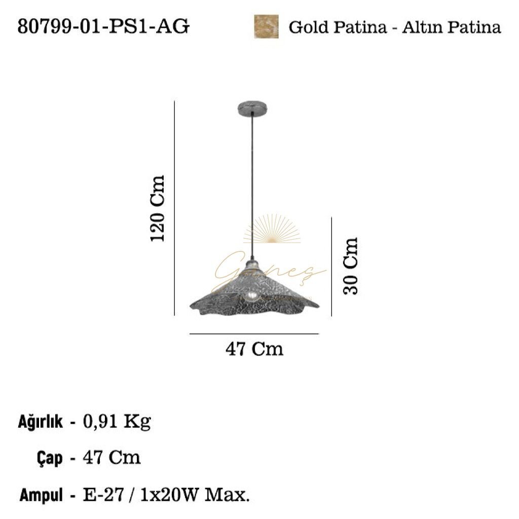 ANDESA 01 K.BOY METAL TEKLI 1XE27
