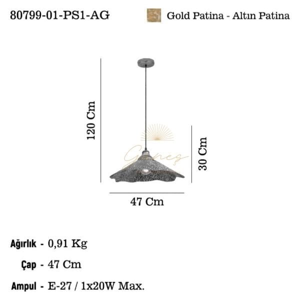 ANDESA 01 K.BOY METAL TEKLI 1XE27