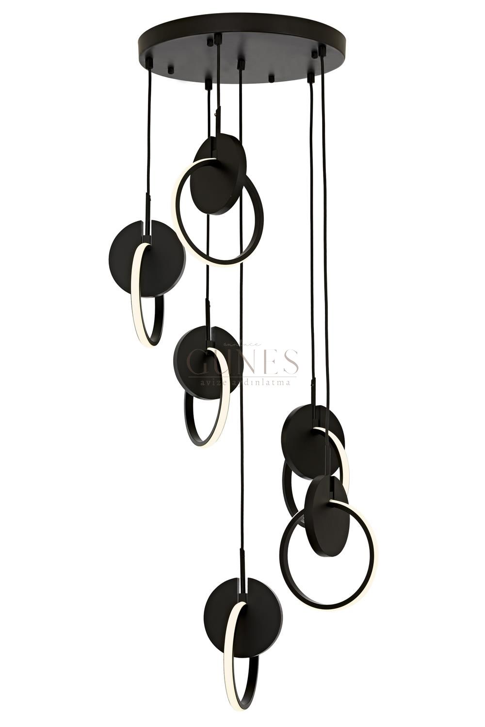 Siyah Boyalı Modern Avize AVONNI AV-1874-6T-BSY