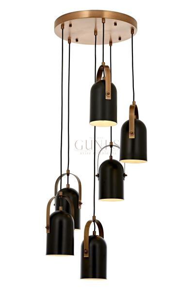 Siyah/Eskitme Boyalı/Kaplama Modern Avize AVONNI AV-1860-6ET