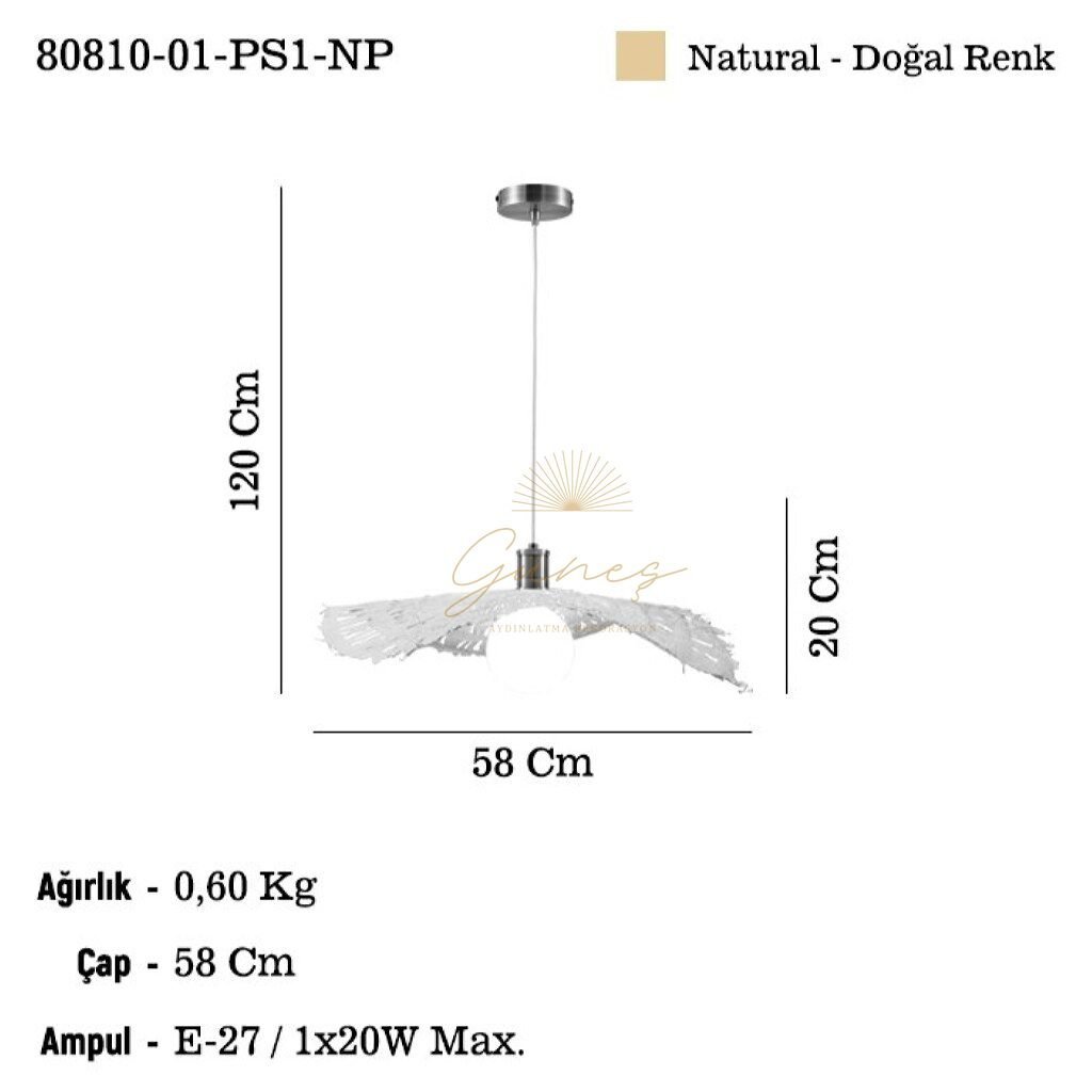 RABINO 01 K.BOY TEKLİ SARKIT 1XE27