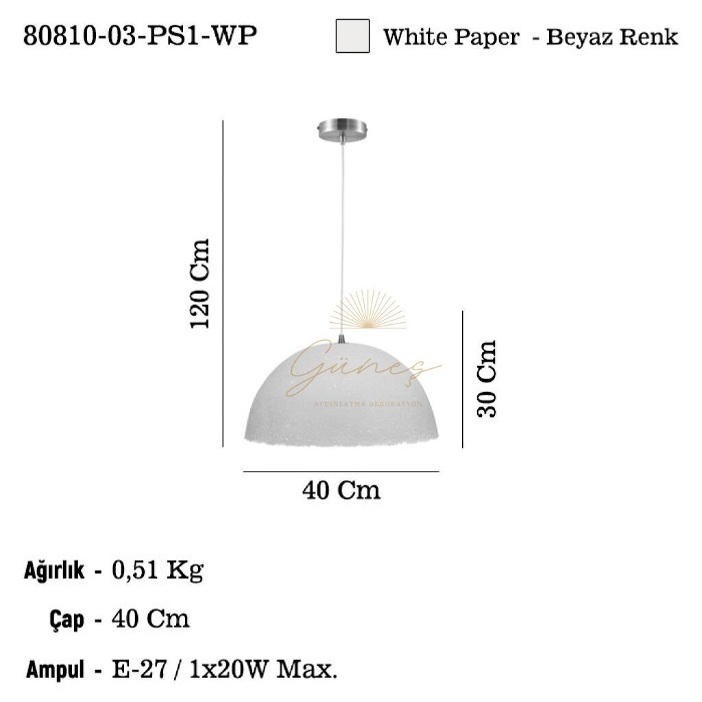 RABINO 03 K.BOY TEKLİ SARKIT 1XE27