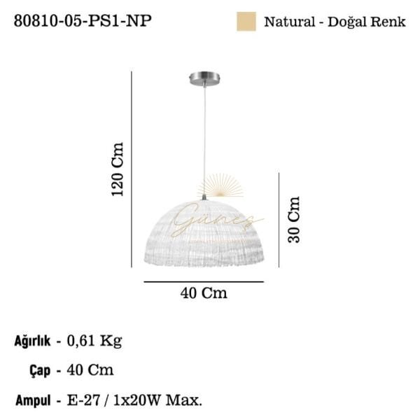 RABINO 05 Q40 CM TEKLİ KÜÇÜK 1XE27