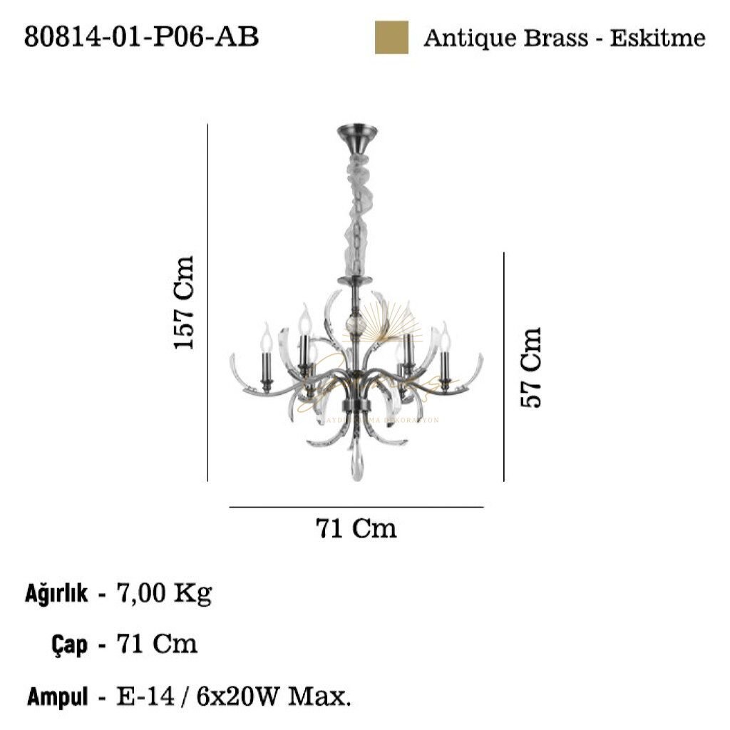 BUCCI 6 LI ANTIK LAK AVIZE 6XE14