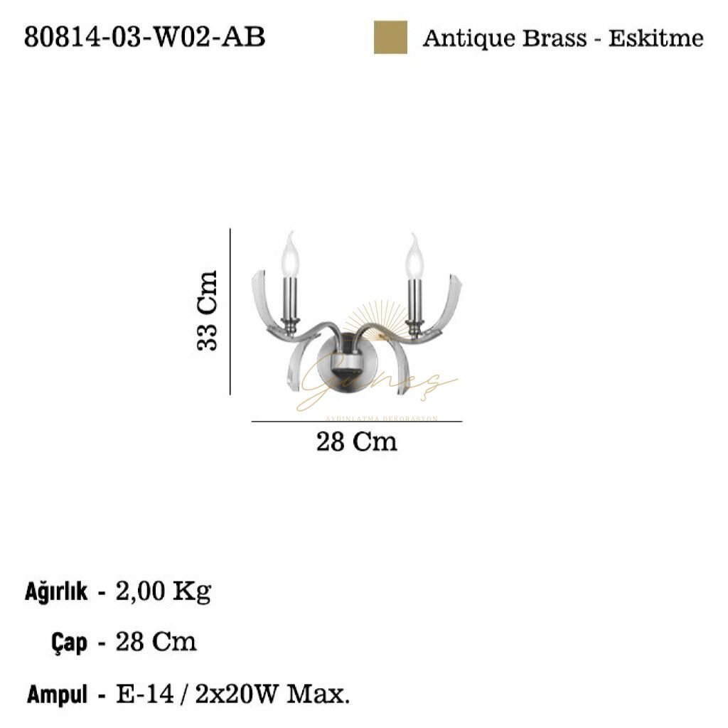 BUCCI 2 LI ANTIK LAK APLIK 2XE14