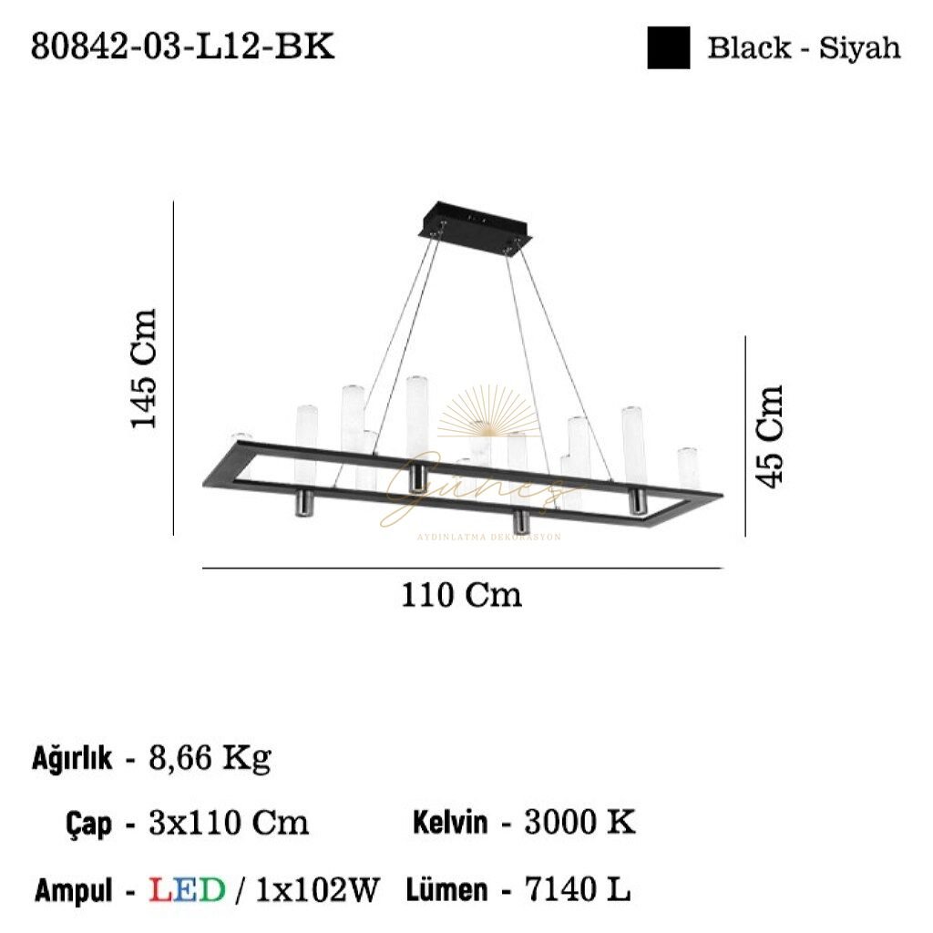 ATANCE 12 LI LEDLI M.USTU AVIZE 3000K 102W