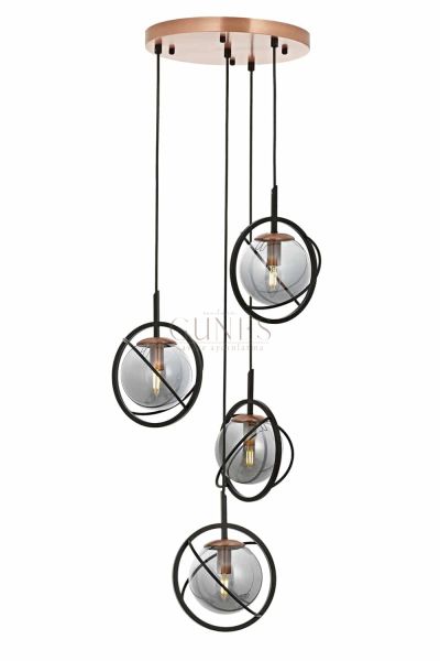 Siyah Boyalı Modern Avize AVONNI AV-1850-4T-BSY