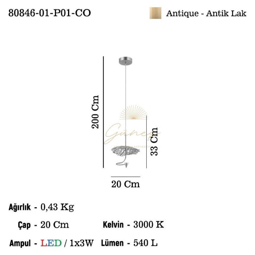 LUMIAS TEKLI LEDLI SARKIT 3000K 3W