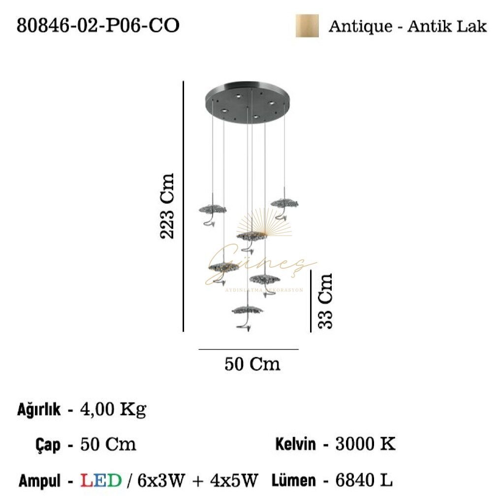 LUMIAS 6 LI LEDLI SARKIT 3000K 38W