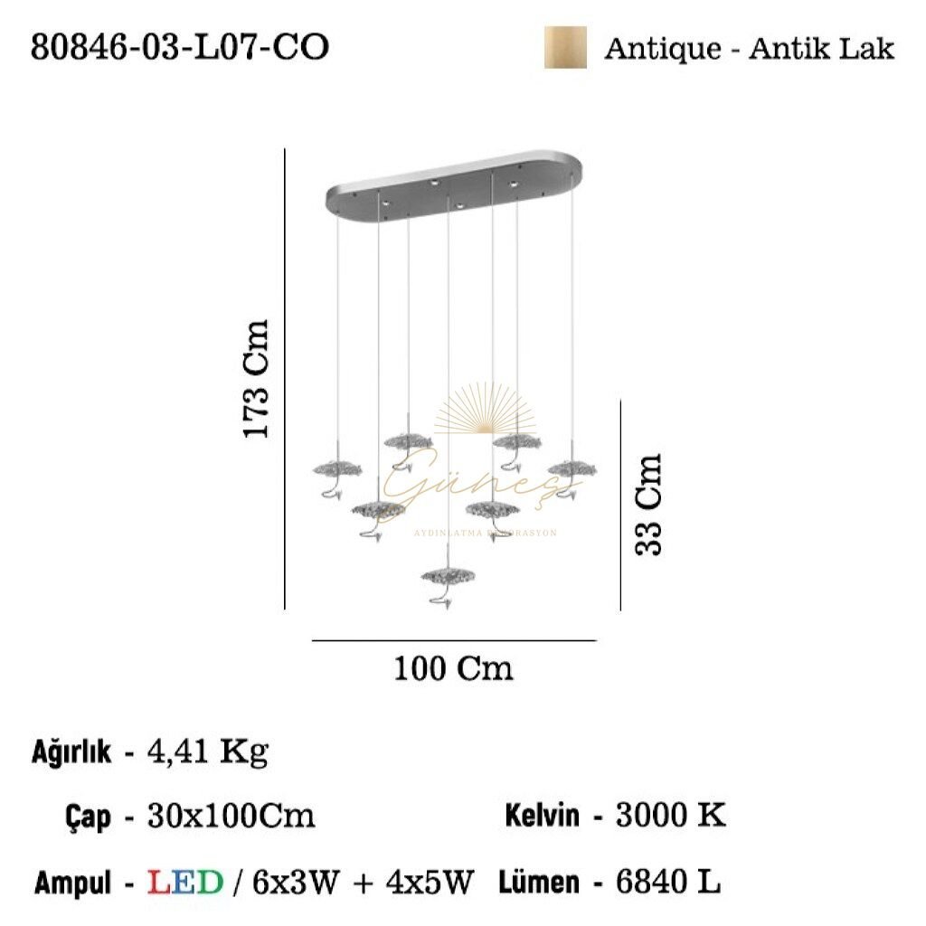 LUMIAS 7 LI M.USTU LEDLI SARKIT 3000K 41W