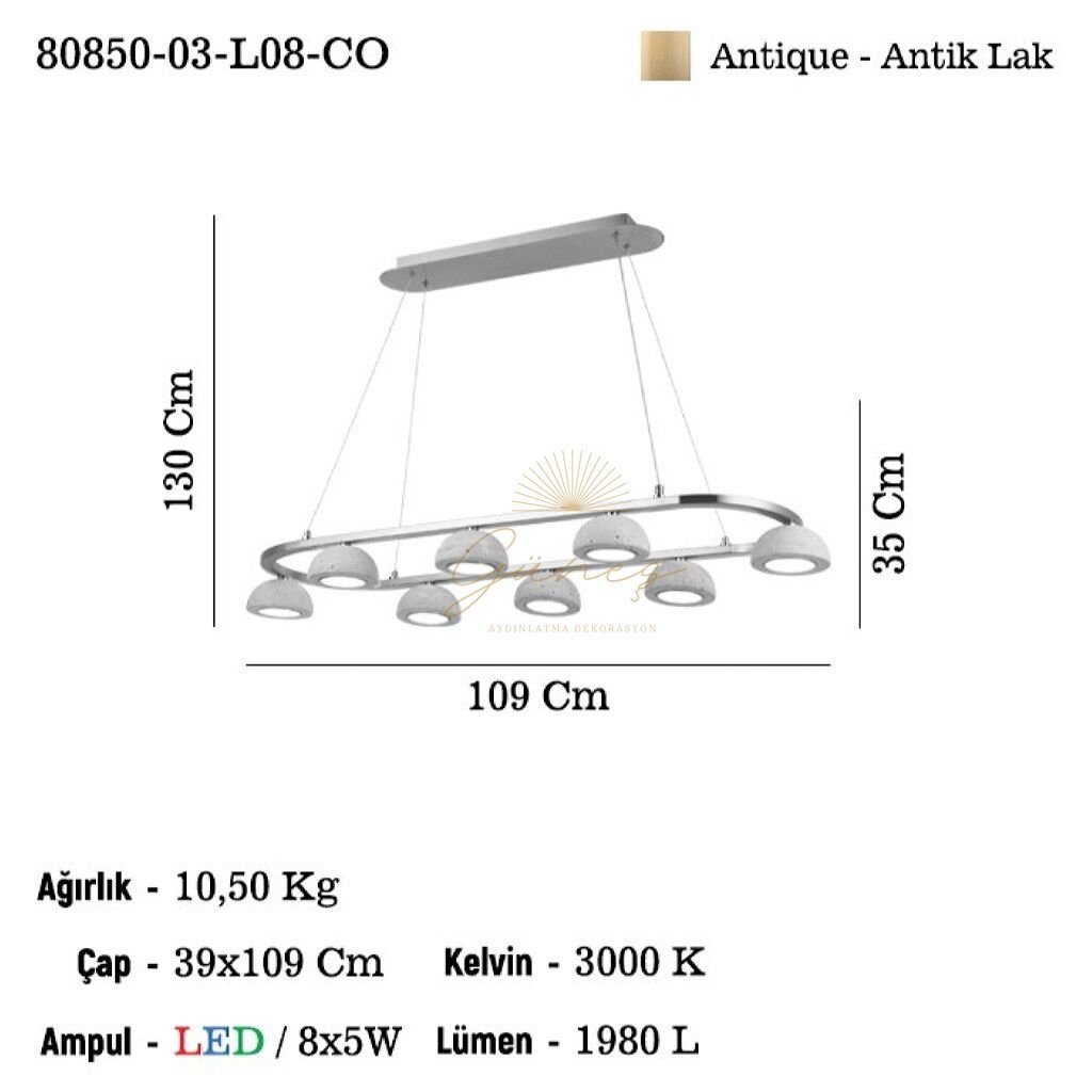 BERZONA 8 LI LEDLI M.USTU AVIZE 3000K 40W